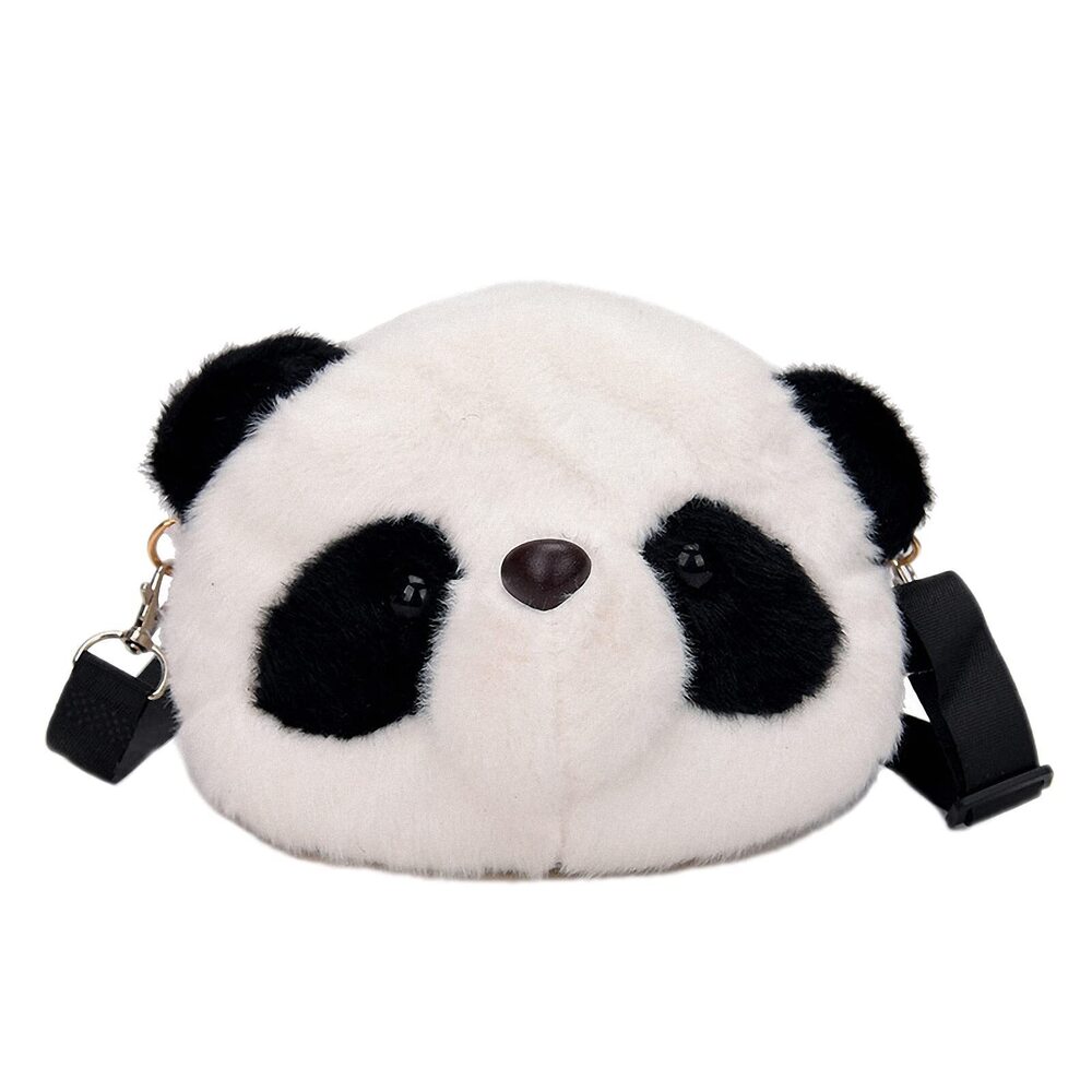 9516 Shoulder Bag Cartoon Faux Fur Teddy Bear Head Handbag Cute Bag Lovely